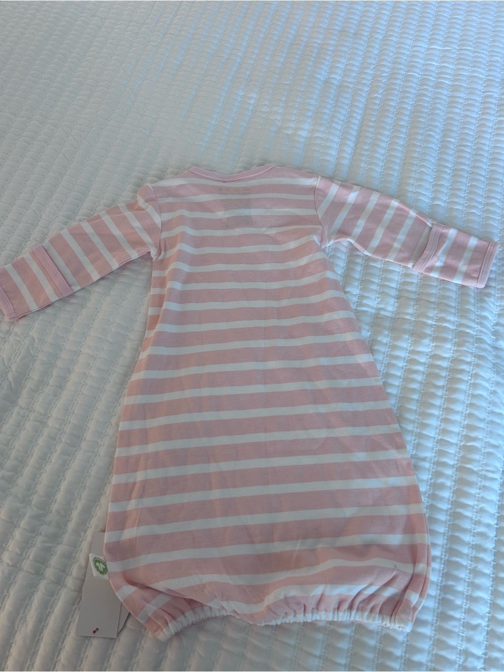 Pink and White Striped Kids Pajama Gown. Size 6-12M
